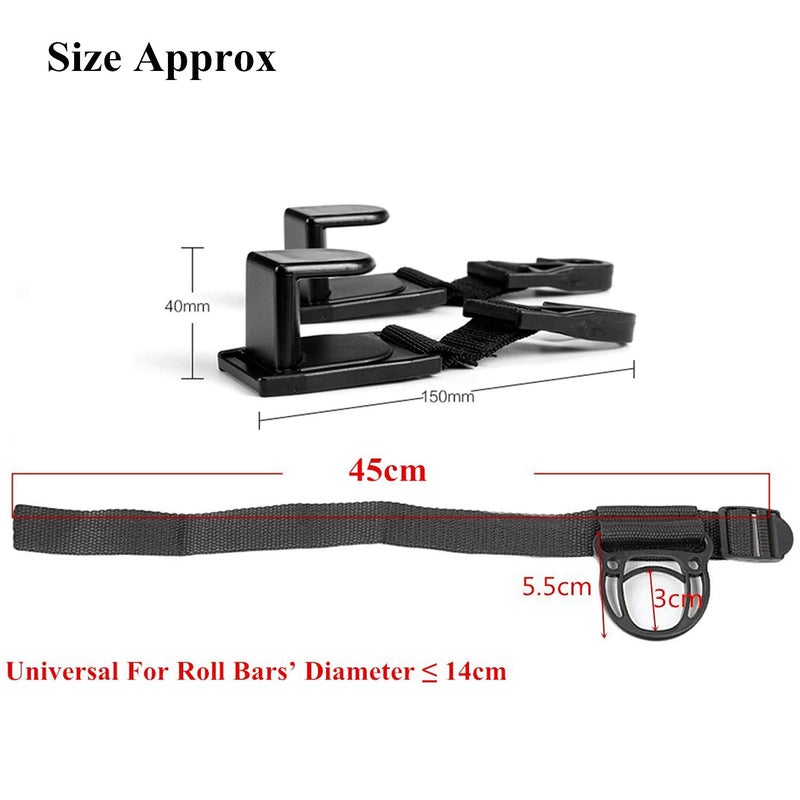 YOCTM 4-Pack Roll Bar Coat Hanger Clothes Hook & Seat Headrest Hook Hanger Storage for Jeep Wrangler JL JT TJ JK JLU Sports Sahara Freedom Rubicon X & Unlimited 2007-2023 - Image 3